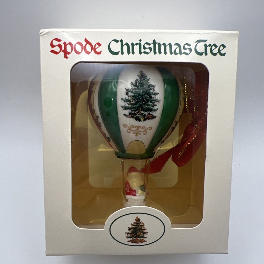 Vintage Spode Christmas Tree Collection Hot Air Balloon Ornament 4.5"